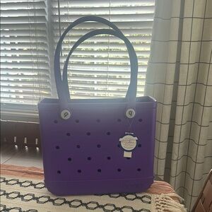 BOGG BAG Purple Perforated Tote with Structured Design